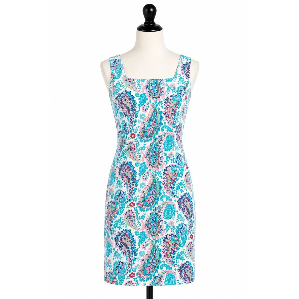 Women's Talbots Fresco Paisley Sheath Dress Preppy Resort Size 14